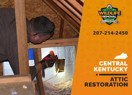 image of a person fixing the attic
